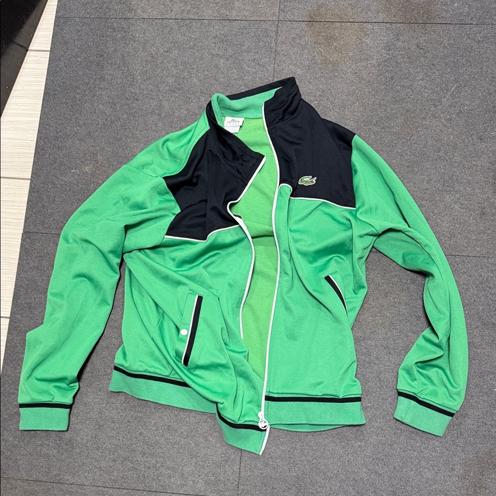 Lacoste Green and Black Zip-Up Jacket
